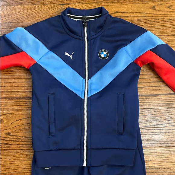 Puma BMW Motorsports Kids Tracksuit with Blue and Red Accents - Picture 2 of 5
